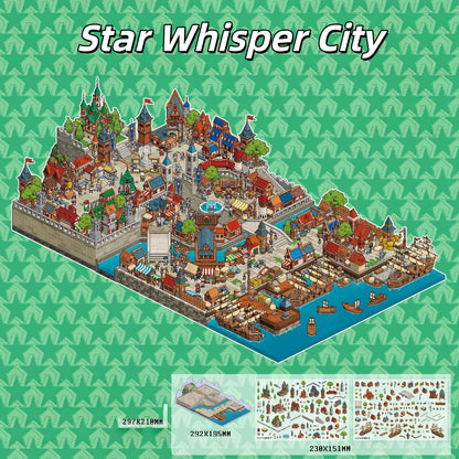 Skybound Realms 3D Sticker | 2 Cute Miniature Scenes
