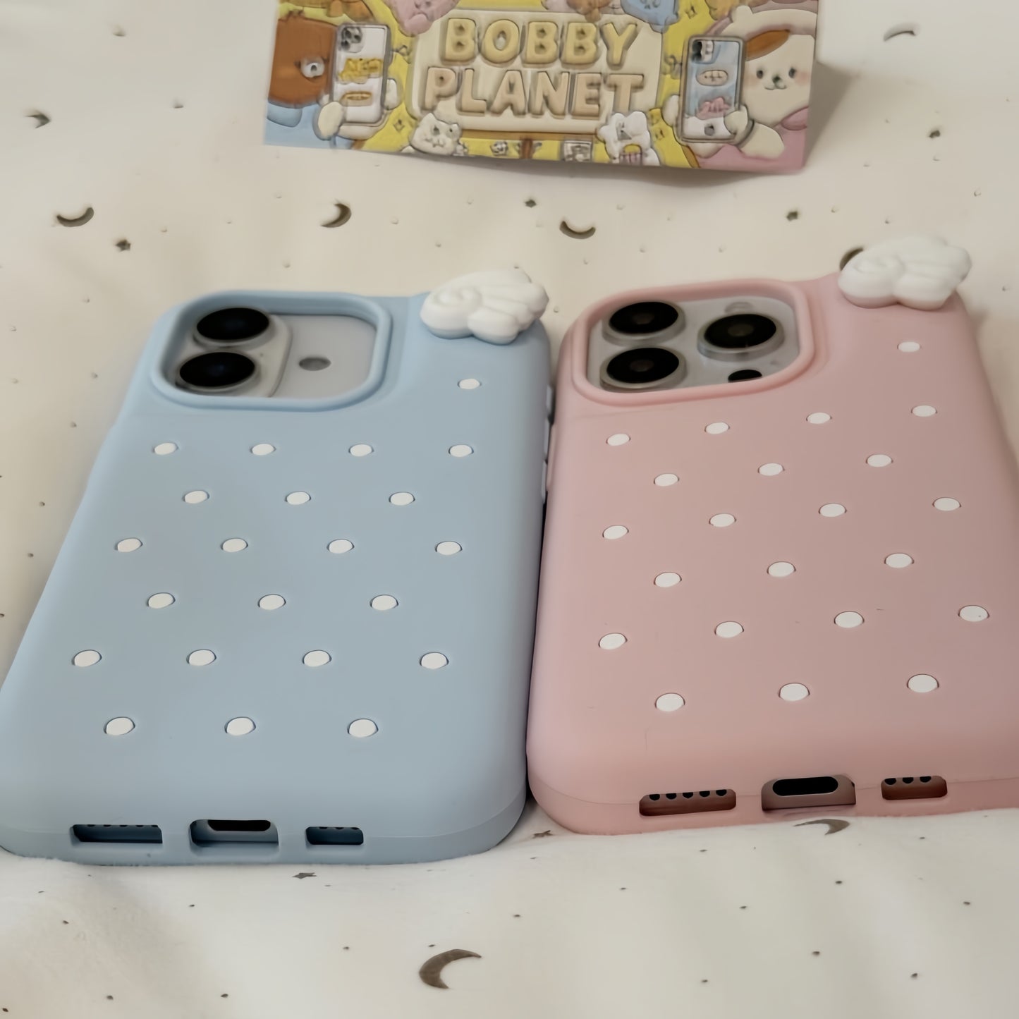 Polka Dot Angel Wings Silicone Phone Case