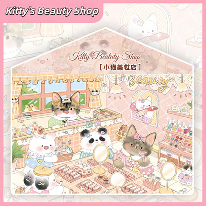 Cat's Shop 3D Sticker | 4 Cute Miniature Scenes