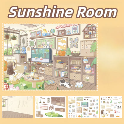 A Pleasant Afternoon 3D Sticker | 2 Cute Miniature Scenes