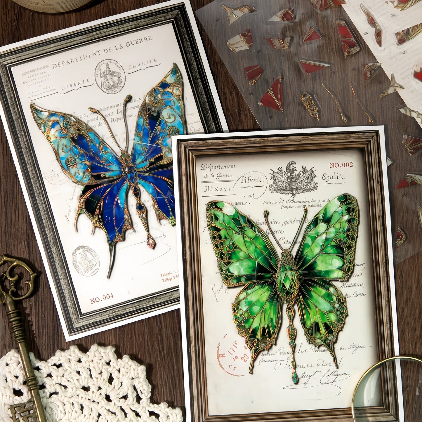 Exquisite Butterfly 3D Sticker | 4 Cute Miniature Scene