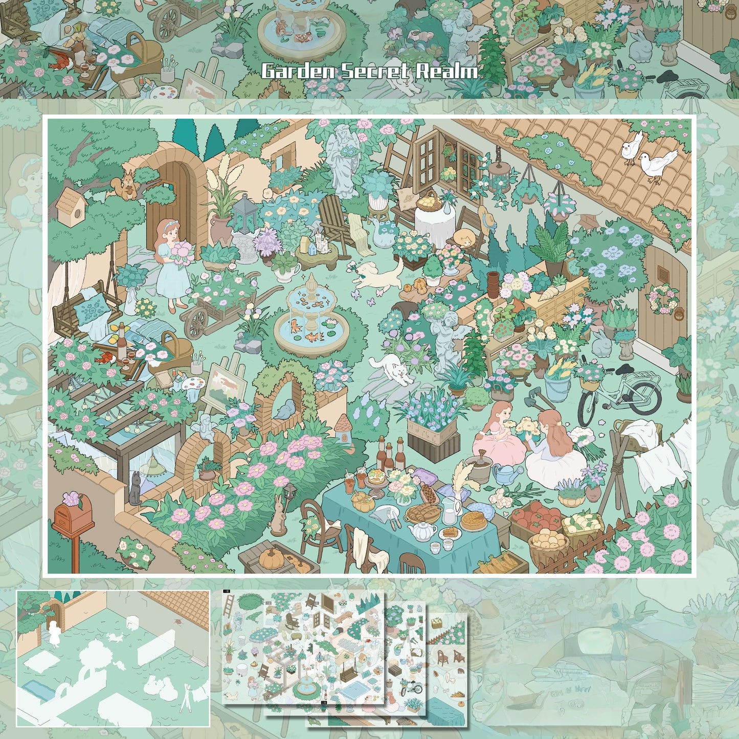 Soft Dream Series 3D Sticker | 3 Cute Miniature Scenes