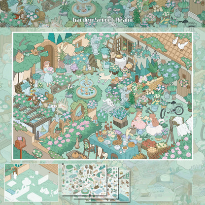 Soft Dream Series 3D Sticker | 3 Cute Miniature Scenes