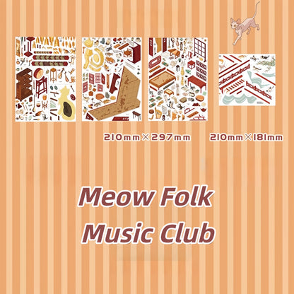 Meow Folk Music Club 3D Sticker