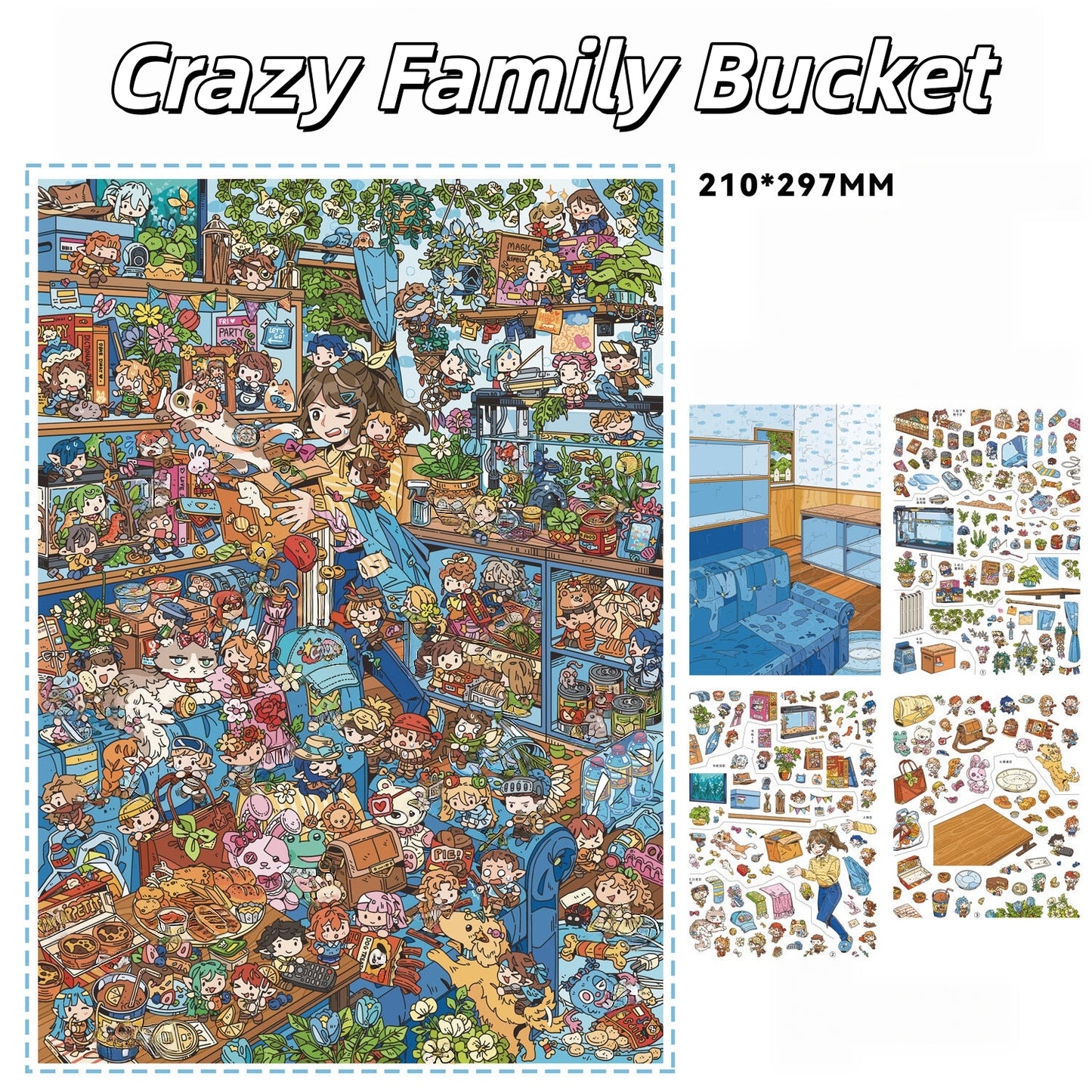 Imagination Station 3D Sticker | 6 Cute Miniature Scenes
