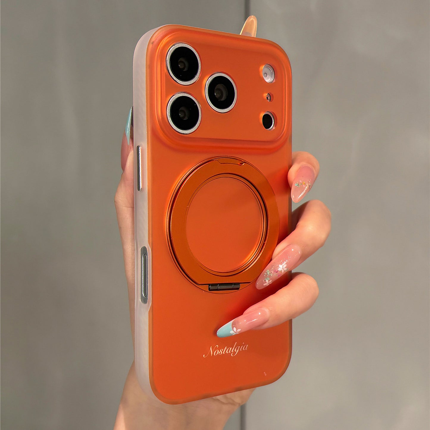 Matte Solid Color Rotating Stand Acrylic Phone Case