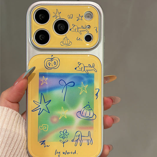 Custard Yellow Green Gradient Dessert Puppy Acrylic Phone Case