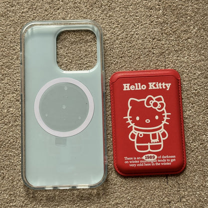 Kitten Magnetic Card Holder Acrylic Phone Case