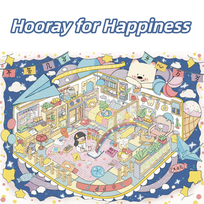 Whimsical Life 3D Sticker | 4 Cute Miniature Scenes