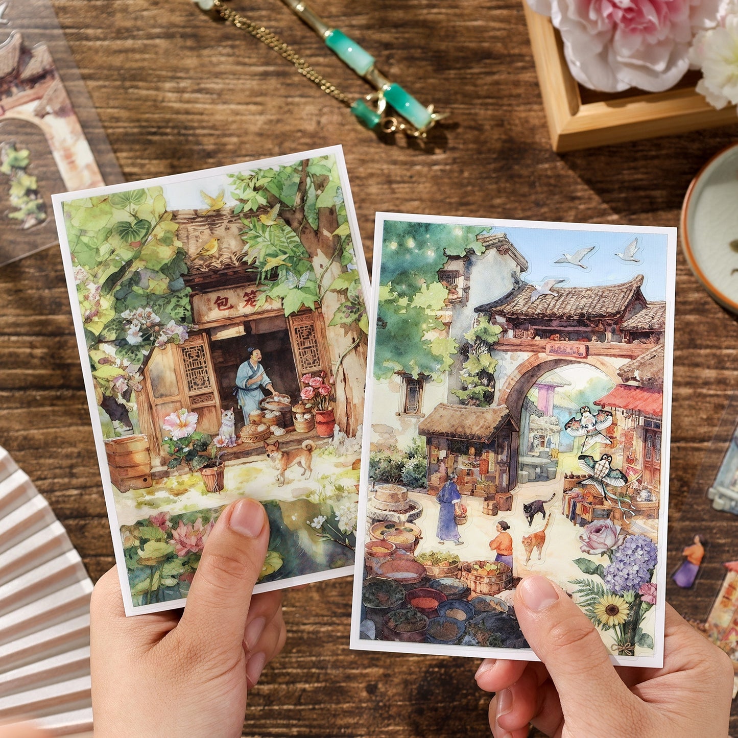 Ancient Scrolls of Life 3D Sticker | 12 Cute Miniature Scenes
