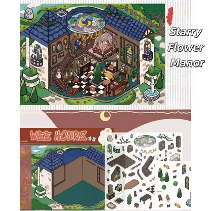 Wee Hours 3D Sticker | 4 Cute Miniature Scenes