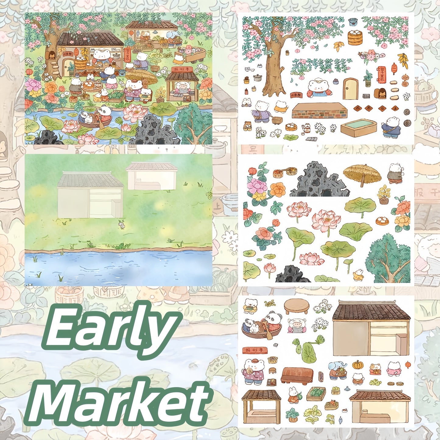 Animal Town 3D Sticker | 3 Cute Miniature Scenes