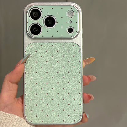Lychee Grain Mint Green Faux Leather Phone Case