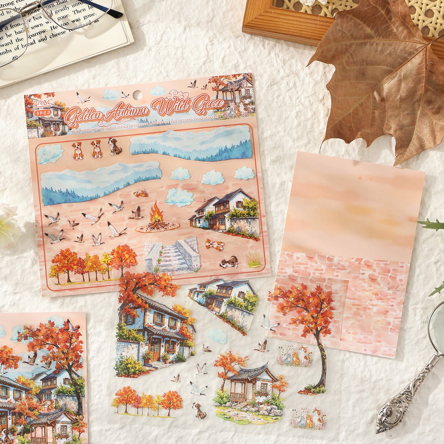 Four Seasons House 3D Sticker | 4 Cute Miniature Scene