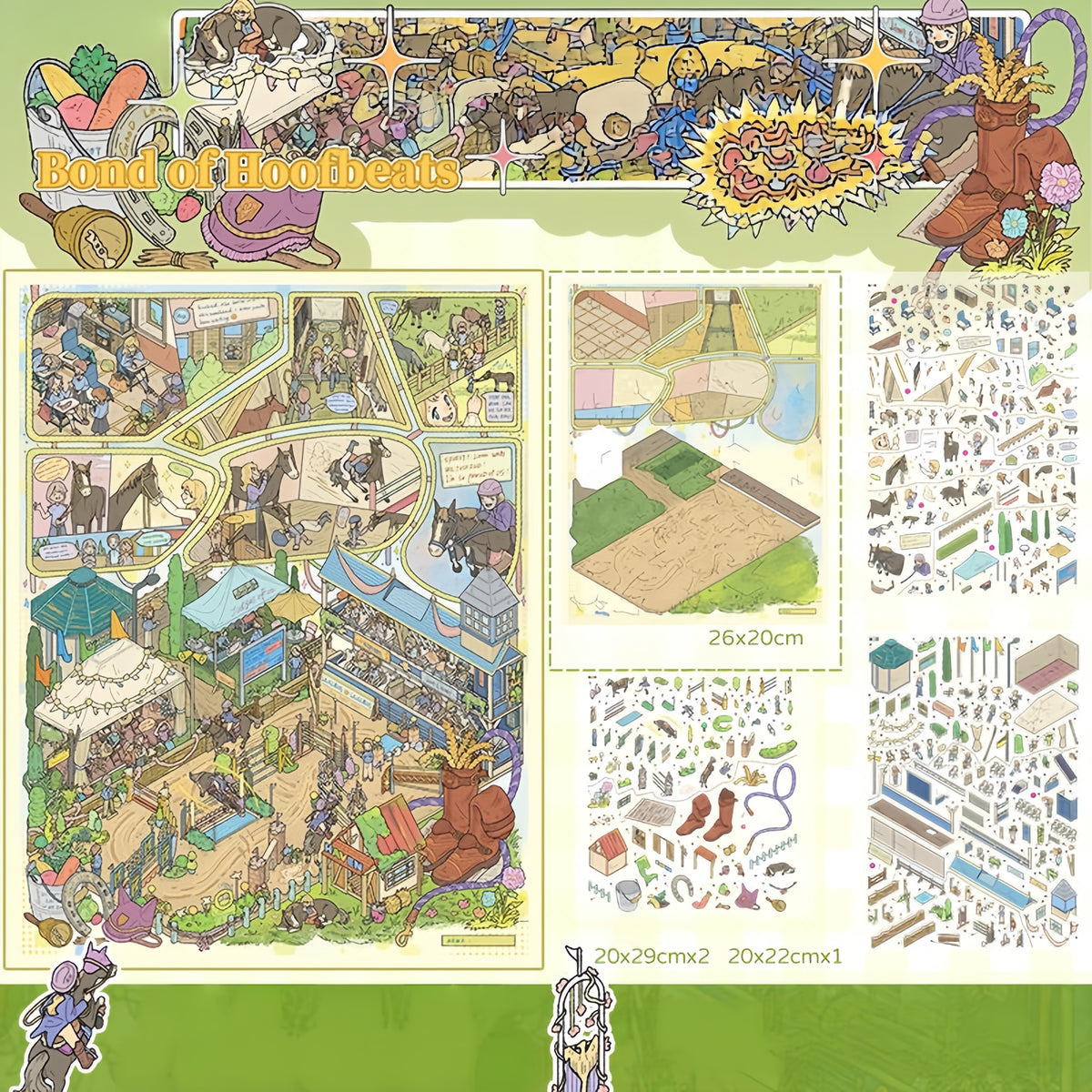 Beyond the Fence 3D Sticker | 4 Cute Miniature Scenes