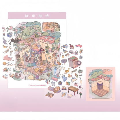 Nature Poems 3D Sticker | 5 Cute Miniature Scenes