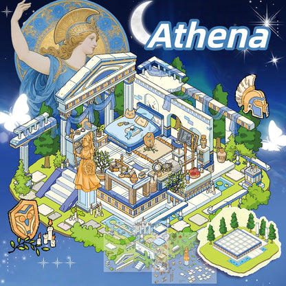 Goddess House 3D Sticker | 4 Cute Miniature Scenes