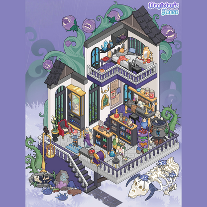 RPG Homes 3D Sticker | 4 Cute Miniature Scenes