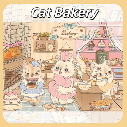 Cat's Shop 3D Sticker | 4 Cute Miniature Scenes