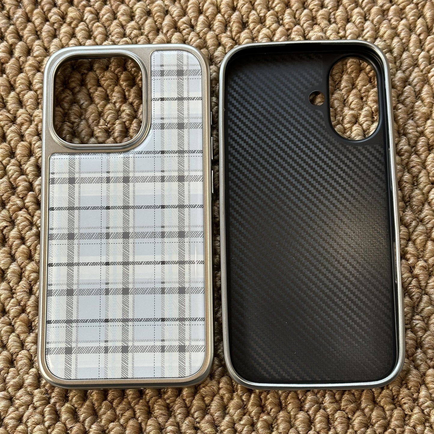 Blue Plaid Acrylic Phone Case