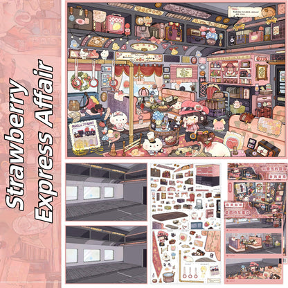 Tiny Worlds to Explore 3D Sticker | 4 Cute Miniature Scenes