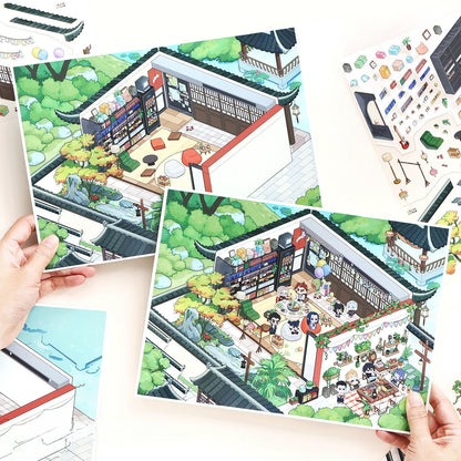 The Legend of Hei 3D Sticker | 2 Cute Miniature Scenes