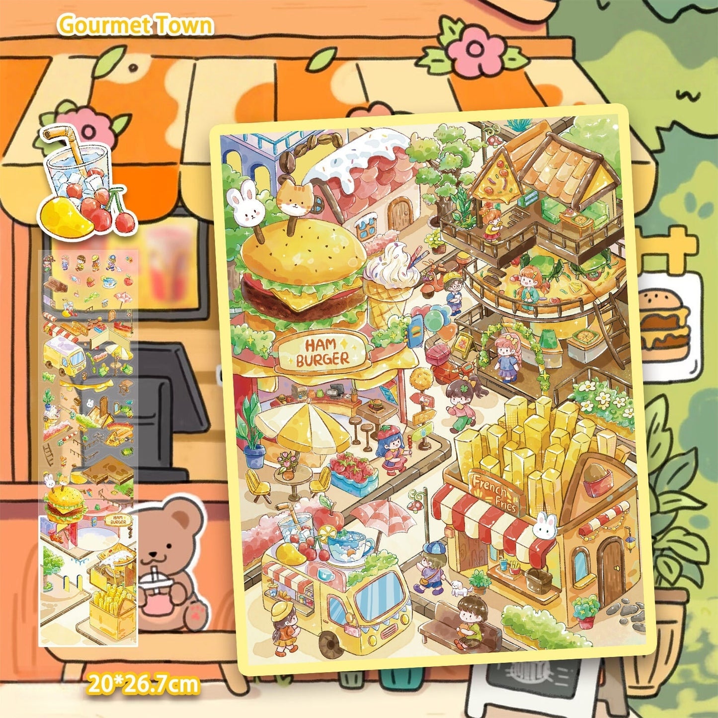 Gourmet Town 3D Sticker