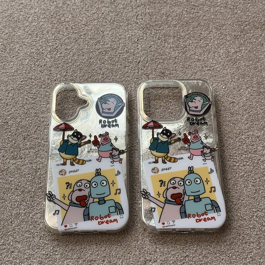 Robot Dream Metal Style Acrylic Phone Case
