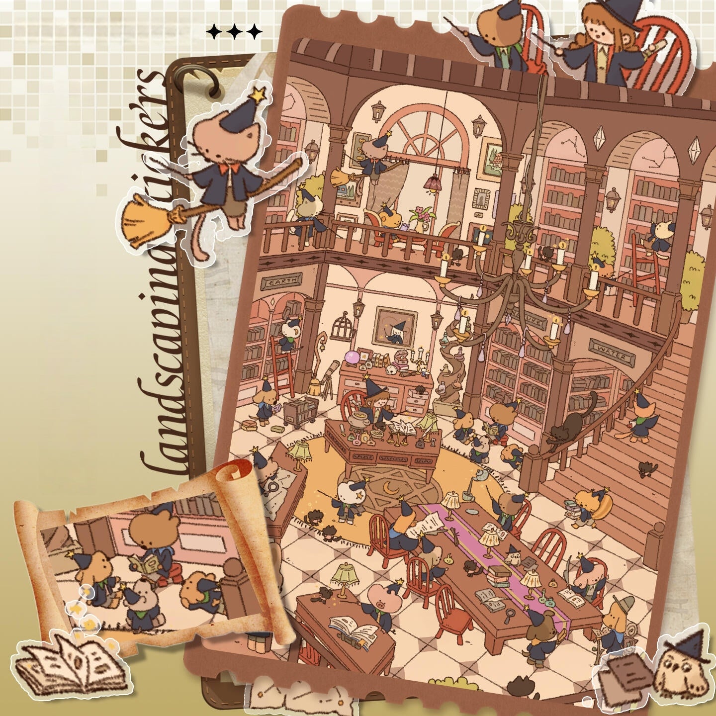 Maze Realms 3D Sticker | 3 Cute Miniature Scenes
