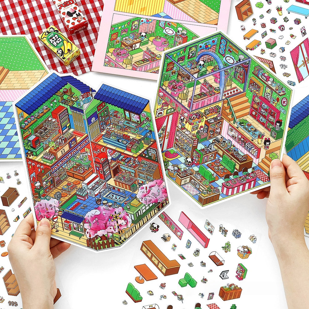 Life in Japan 3D Sticker | 4 Cute Miniature Scenes