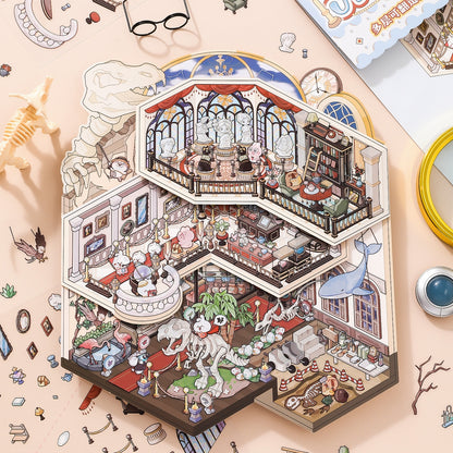 Flip Mansion 3D Sticker | 2 Cute Miniature Scenes