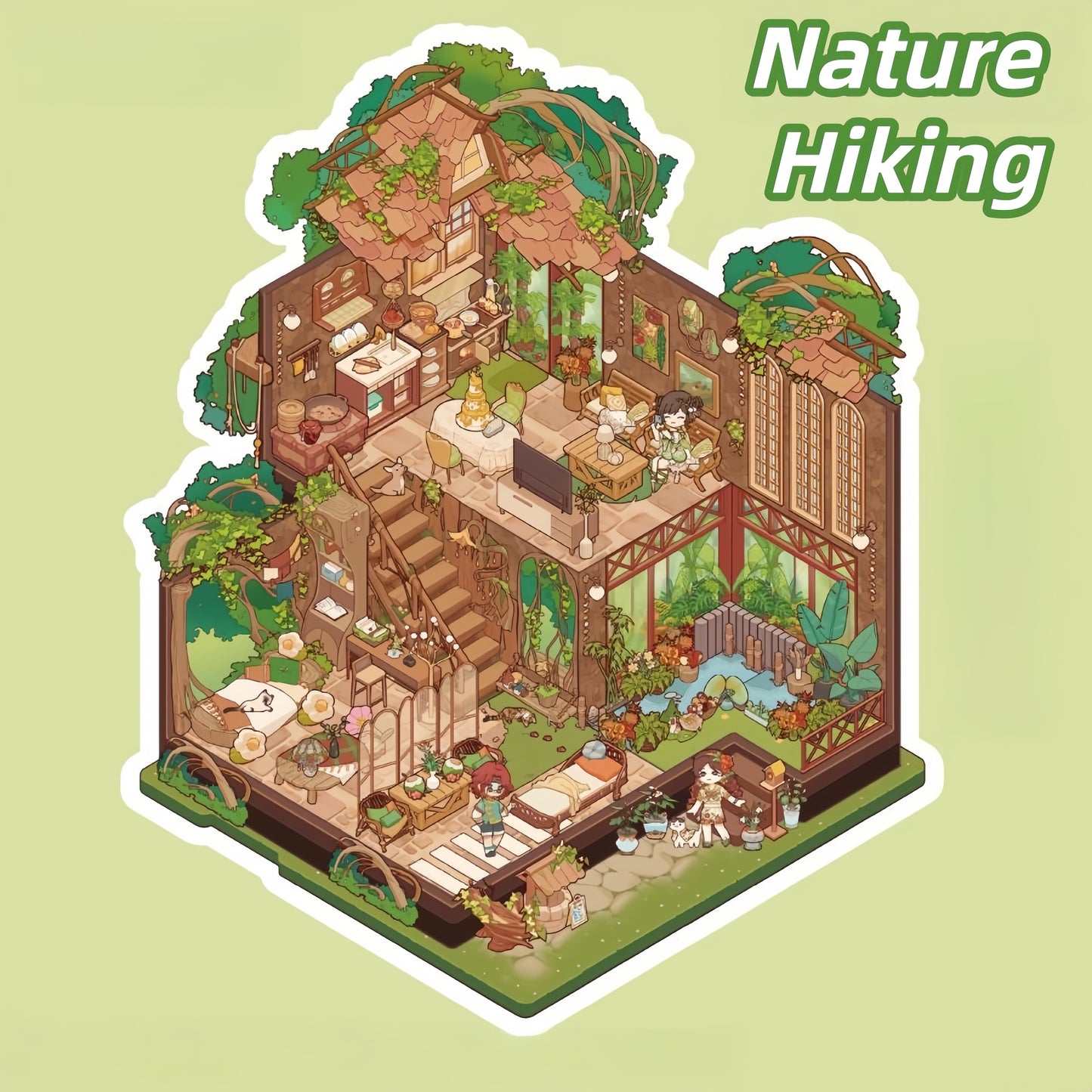 Whimsy House 3D Sticker | 4 Cute Miniature Scenes