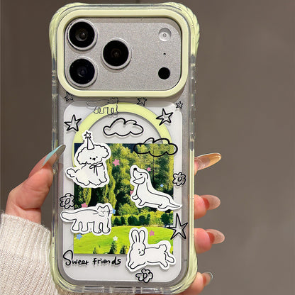 Line Art Animal Landscape Illustration Acrylic Phone Case