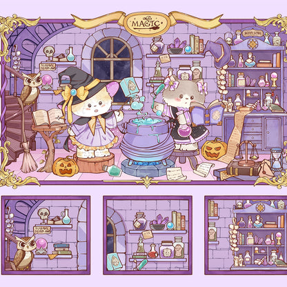 Cat’s World 3D Sticker | 4 Cute Miniature Scenes