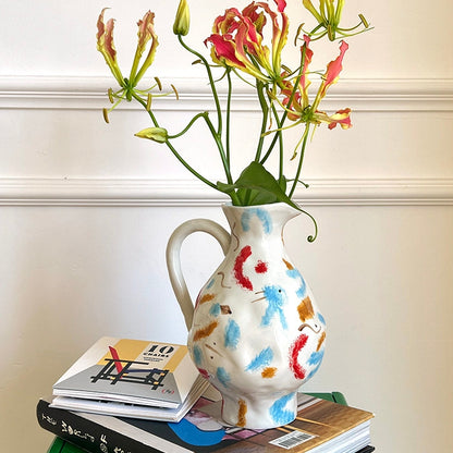 Hand-Painted Ceramic Vase & Mug