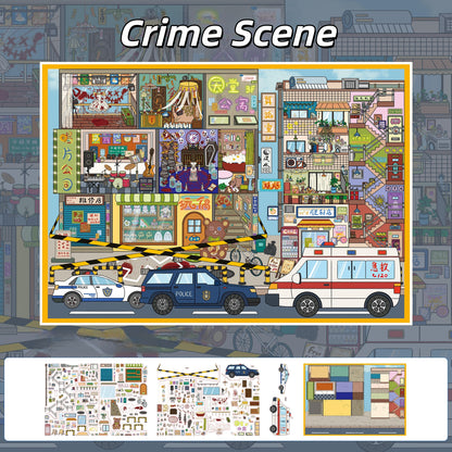 City Corners 3D Sticker | 3 Cute Miniature Scenes