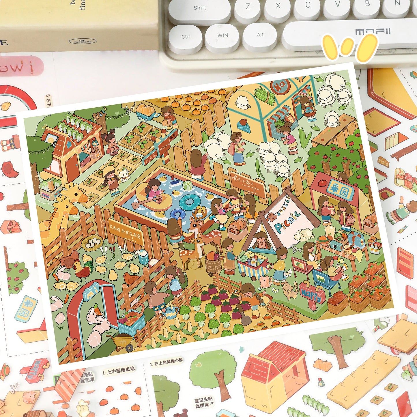 Leisure Daily 3D Sticker | 2 Cute Miniature Scenes