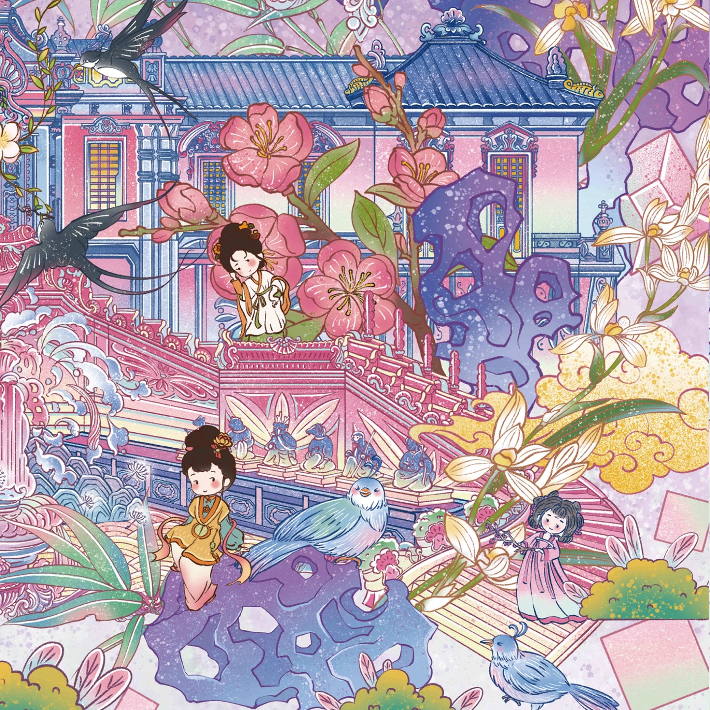 Summer Palace 3D Sticker | 2 Cute Miniature Scenes