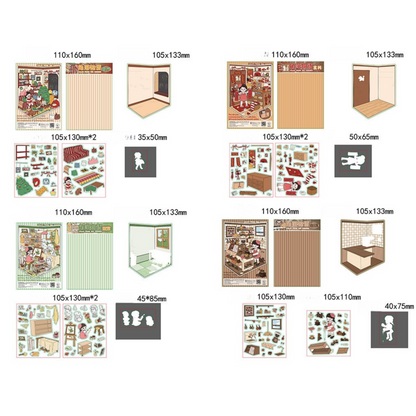 Stories in the Corner 3D Sticker | 4 Cute Miniature Scenes