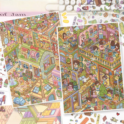 Tastes & Threads 3D Sticker | 2 Cute Miniature Scenes