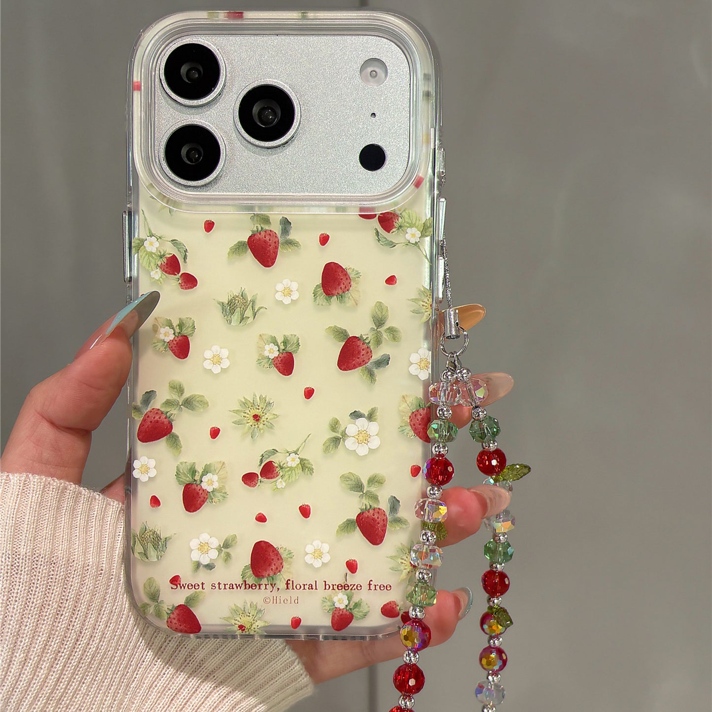 Strawberry Illustration Acrylic Phone Case