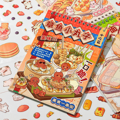 Food Street 3D Sticker Book