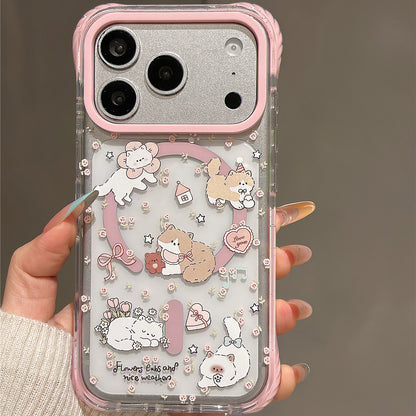 Floral Cat Magnetic Acrylic Phone Case