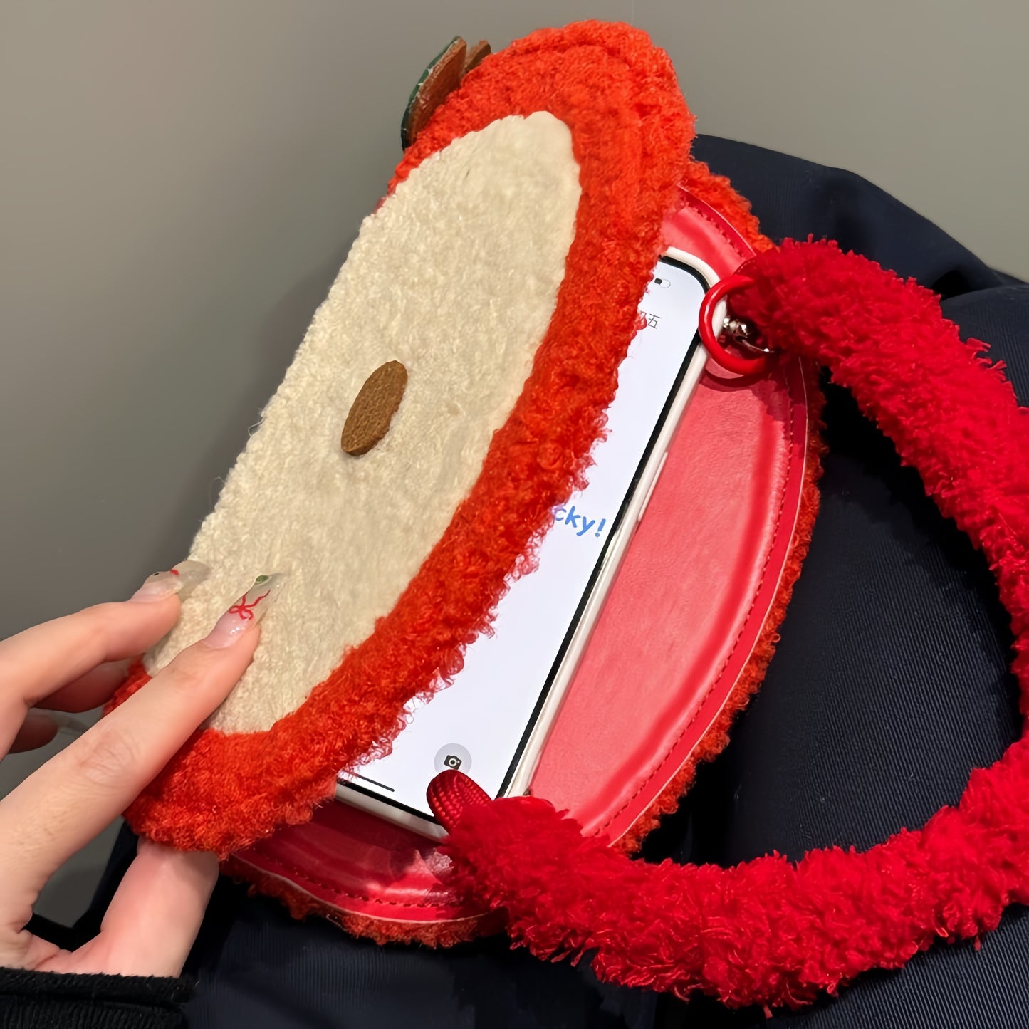 Red Apple Fluffy Phone Case