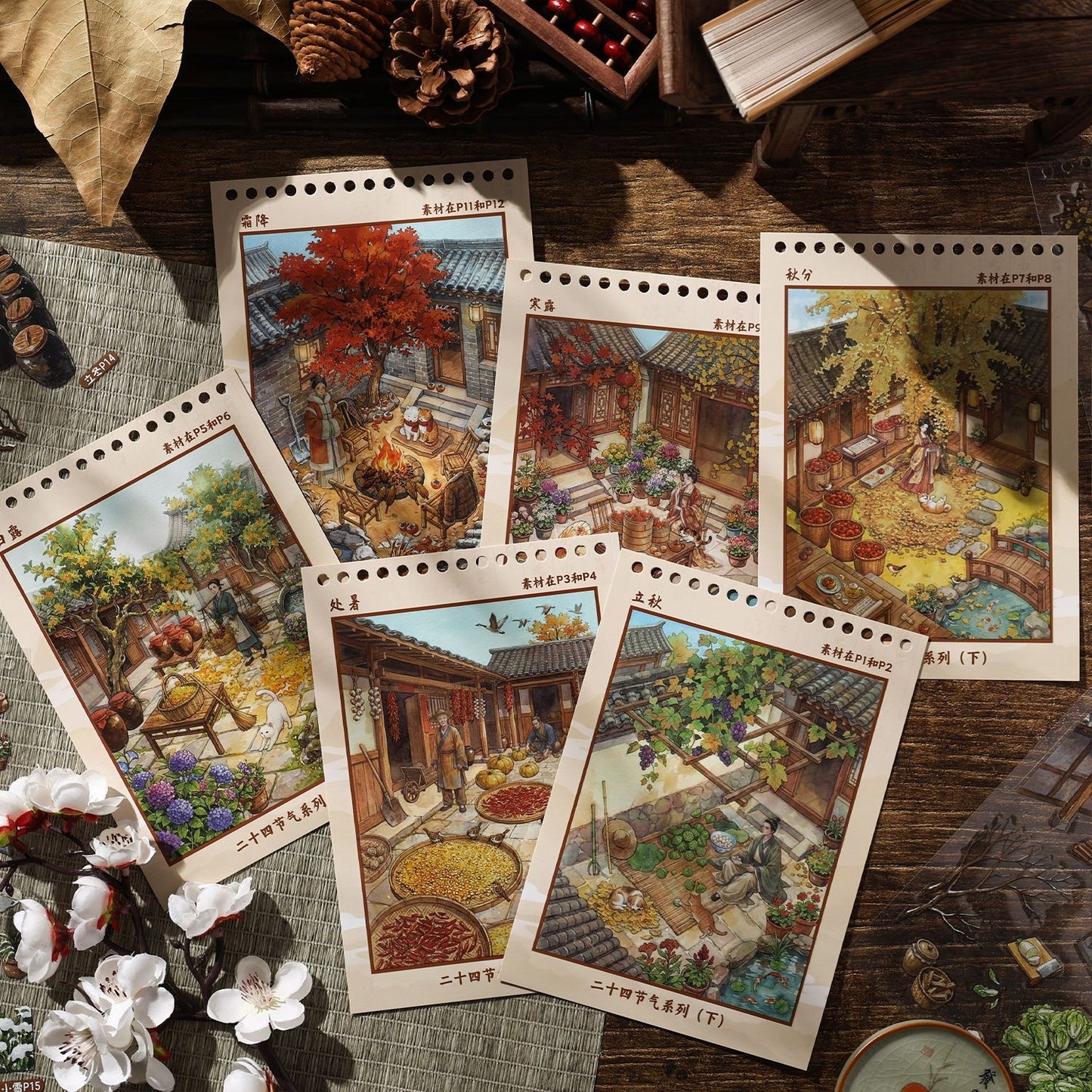 Solar Terms in Paintings 3D Sticker Book