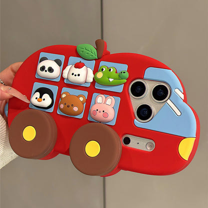 Animal Bus Telescopic Stand Silicone Phone Case