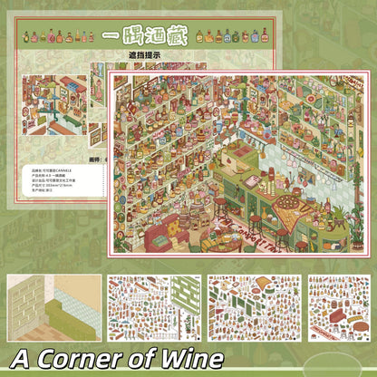 Hidden Corners 3D Sticker | 3 Cute Miniature Scenes