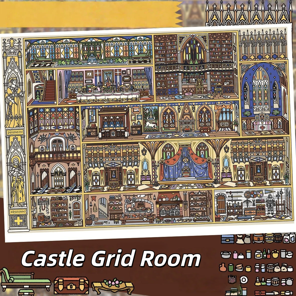 Medieval Revival 3D Sticker | 3 Cute Miniature Scenes