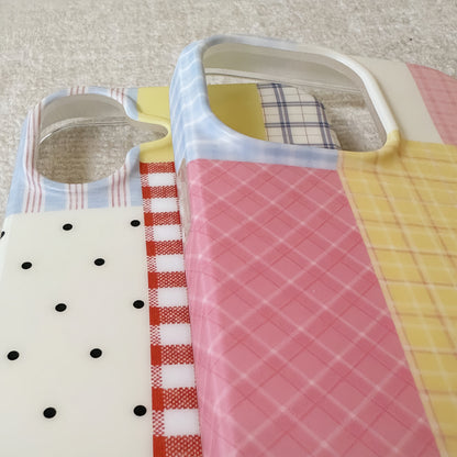 Patchwork Plaid Acrylic Phone Case