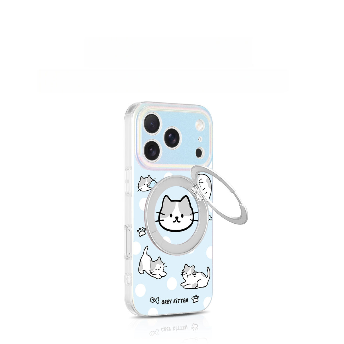 Polka Dot Cute Kitten Acrylic Phone Case